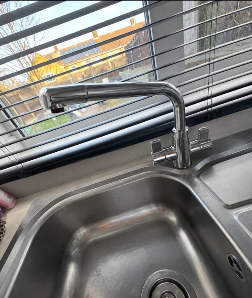 New kitchen mixer tap installed by Worcester Handyman Services in Worcester